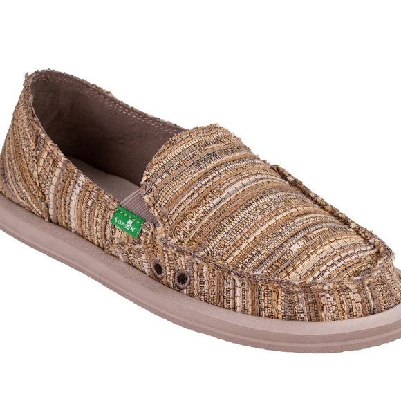 Sanuk Shoes - Sanuk Donna Sidewalk Surfer SlipOn Flats NWT Size 5 Natural Tan